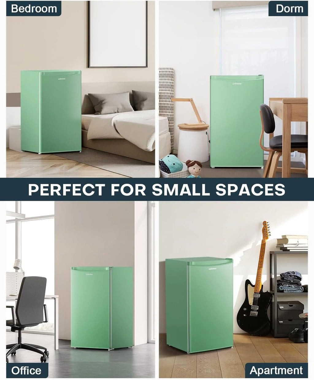 3.2 Cu.Ft Mini Fridge with Freezer �� Single Door Compact Refrigerator for Dorm, Bedroom, or Office �� Adjustable Thermostat, Black