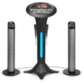 Portable WiFi Karaoke Machine for Adults �� Black Pedestal with 7�� Touchscreen, Built-In Speaker, Bluetooth, Recorder & 2 Wired Microphones
