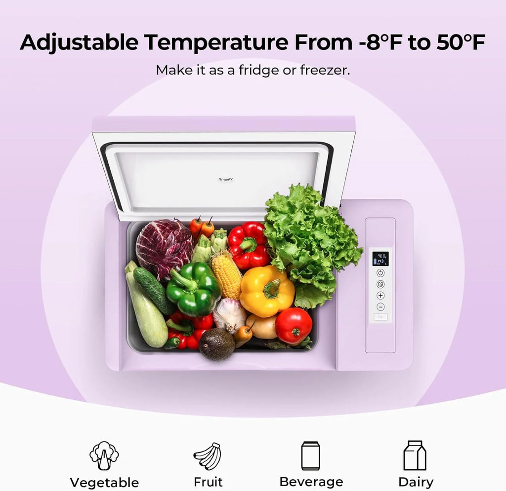 12 Volt Refrigerator 12V Car Fridge 23 Quart Portable Freezer Compressor Cooler 12/24V DC 110~240 Volt AC for Truck Van RV Camper SUV Travel Camping Road Trips Tailgating -7��~50��
