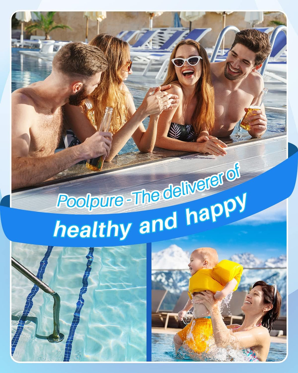 POOLPURE PLFPCC130 Pool Filter Replaces Pentair CCP520, R173578, PCC130, Ultral-A7, Unicel C-7472, Filbur FC-1978, FC-6475, Pentair Clean and Clear Plus 520, 817-0131, 178585, L x OD: 32 1/16"x7"