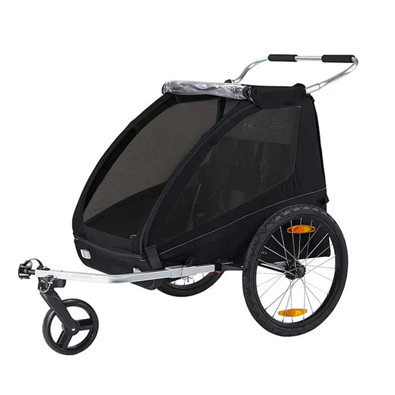 2-Seat Bicycle Trailer and Stroller �� Black