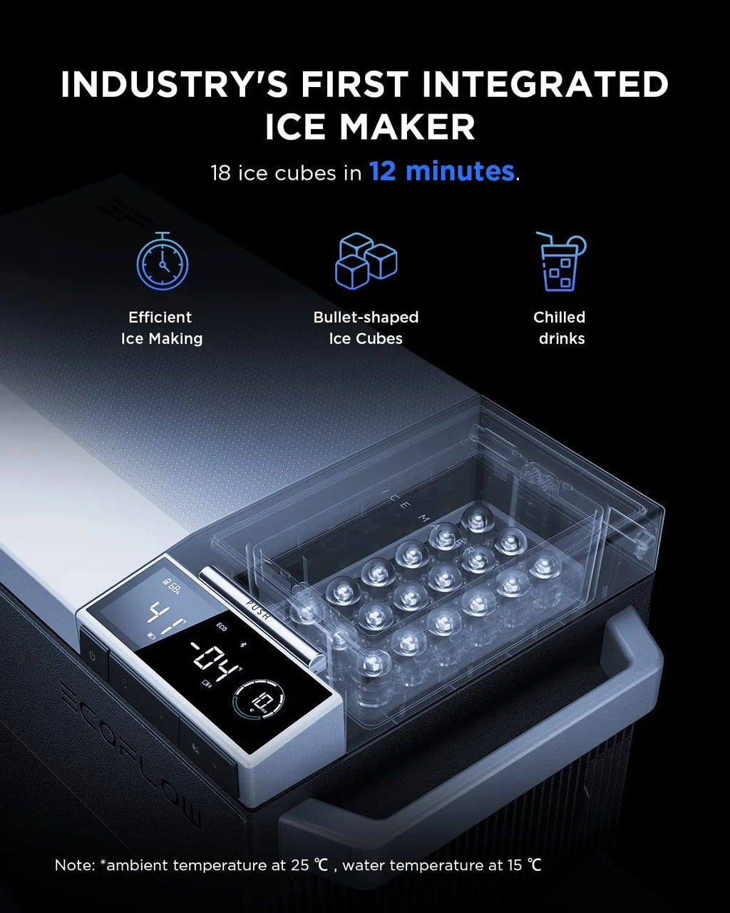 Car Refrigerator, 40 Qt(38L) Portable Refrigerator, Electric Cooler with Ice Maker, Dual Zone WIFI APP Control(-13��~50��), 12/24V DC/AC For Camping, Travel, Fishing, Outdoor, Truck