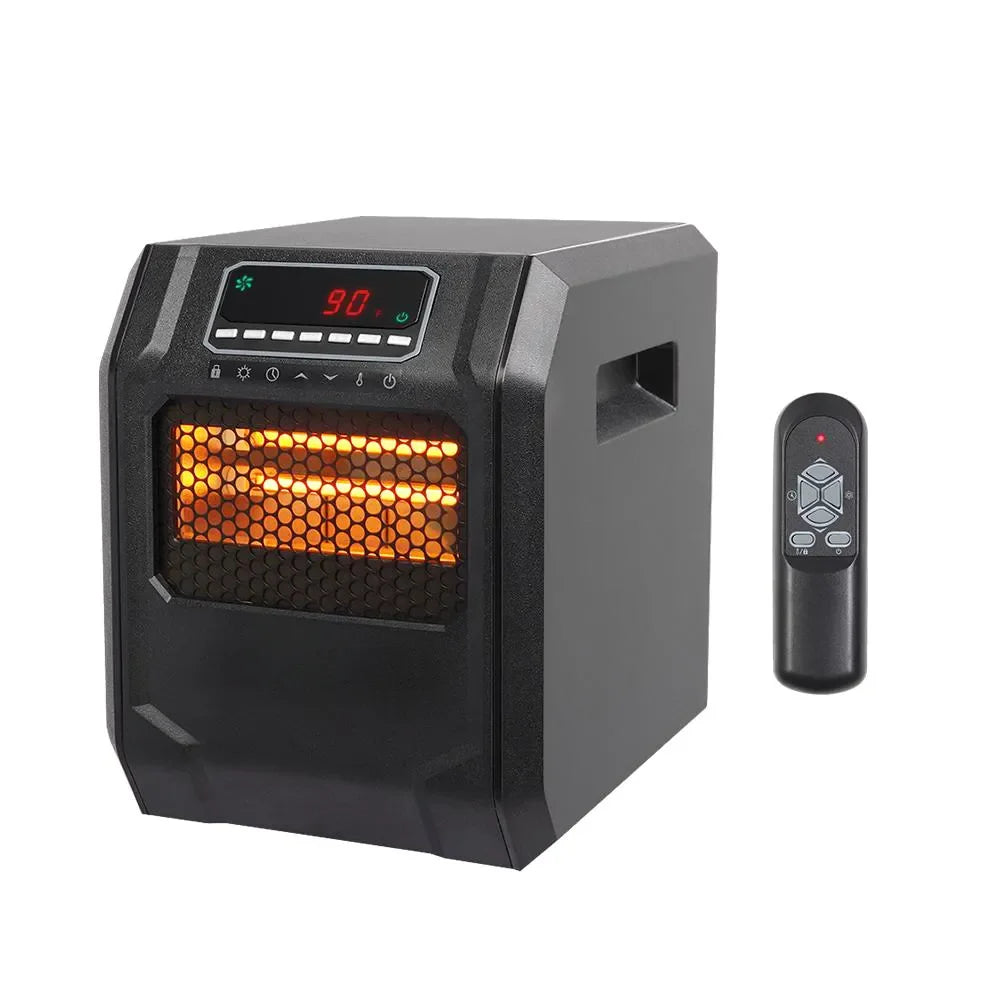Portable Space Heater, 750W/1500W Small Infrared Heater w/ Remote, LED Display, 3 WorModes, Safe Electric Heater for Home Office Bedroom with Overheat Protection, 11.58锟芥�锟斤拷 x 9.72锟芥�锟斤拷 x 12锟芥�锟斤拷, Q6153