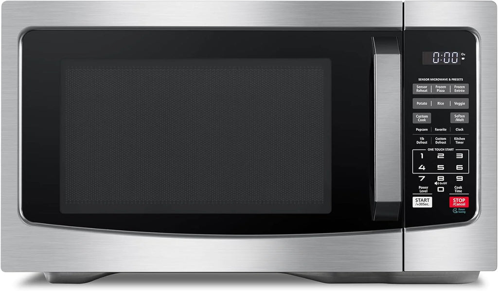 Air Fryer Combo 8-in-1 Countertop Microwave Oven, with Convection, Broil, Odor Removal Mode, 12.4" Position Memory Turntable, Child-Lock, 1.0 Cu.ft, Black Stainless Steel