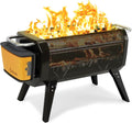 Smoke-free outdoor wooden and charcoal-burning fire pit, equipped with Bluetooth function, rechargeable, with a capacity of 12800 milliampere-hours, and the interface is USB-A.