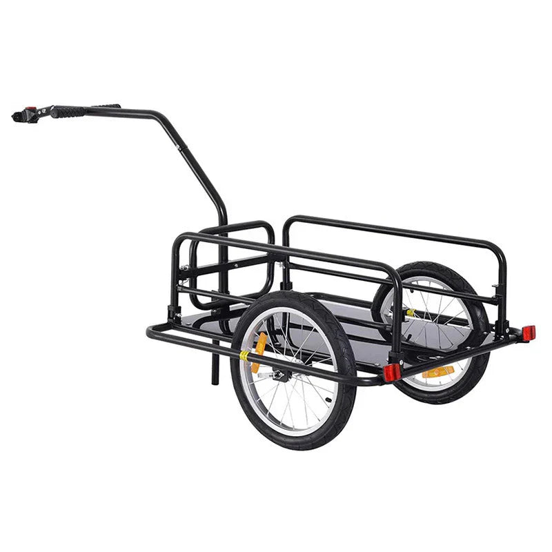 Foldable Bike Cargo Trailer, 80lbs Capacity, 16�测�� Wheels, Black, with Hitch
